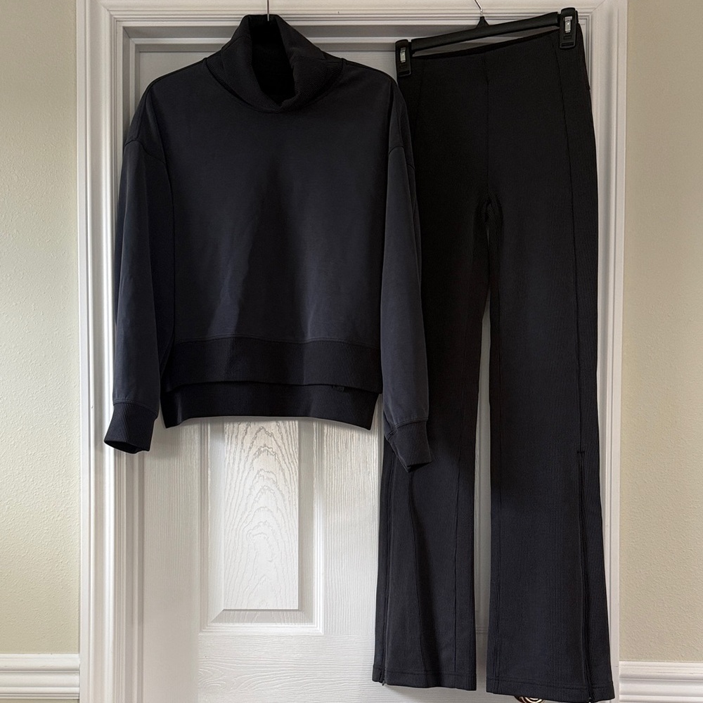 Lululemon Black Flare Pants & Top Set